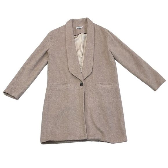 Waverly Grey libērant Pea Coat Womens 8 Cream Collar Button Textured Long Jacket - Picture 4 of 14